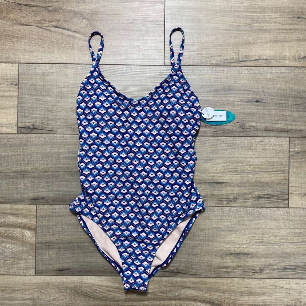 Mynah My Deco Memorie Lush‎ Leaves V-Neck Sash One Piece Swimsuit Small